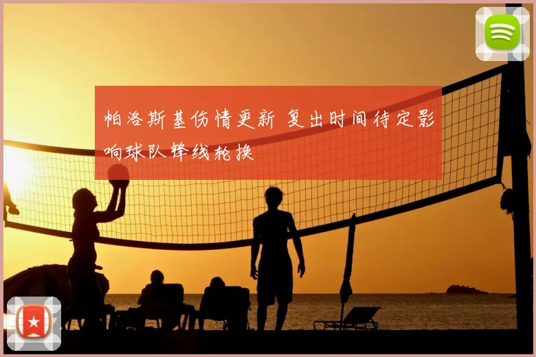 帕洛斯基伤情更新 复出时间待定影响球队锋线轮换