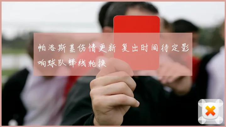 帕洛斯基伤情更新 复出时间待定影响球队锋线轮换