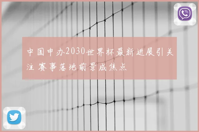 中国申办2030世界杯最新进展引关注 赛事落地前景成焦点